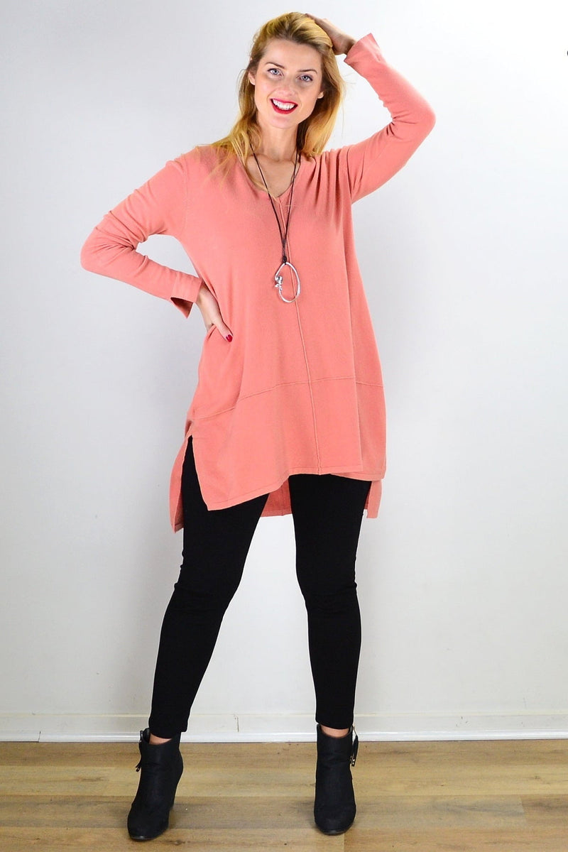 Salmon Snuggle Up Tunic Top I Love Tunics