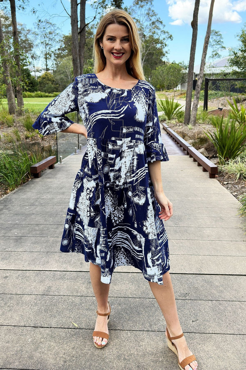 Tunø Print Dress - White
