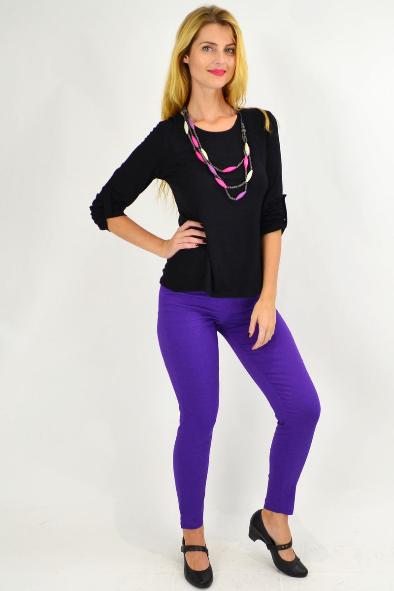 Classic Purple Pencil Leg Pants I Love Tunics