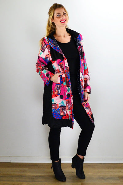 Abstract Print Fuchsia Corduroy Jacket | I Love Tunics | Tunic Tops | Tunic | Tunic Dresses  | womens clothing online