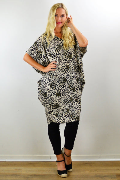 Laid Back Leopard Print Relaxed Tunic Dress | I Love Tunics | Tunic Tops | Tunic | Tunic Dresses  | womens clothing online