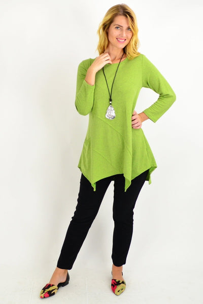 Lime Green Pocket Winter Tunic - I Love Tunics