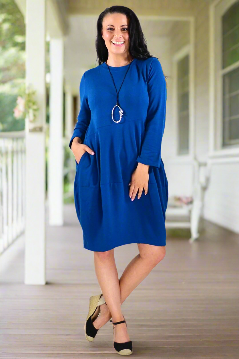 Teal Cocoon Winter Pocket Tunic Dress Teal Cocoon Winter Pocket Tunic Dress