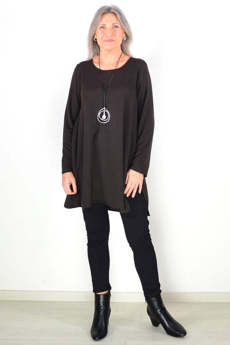 Tunic Top-Dark Brown main image 1