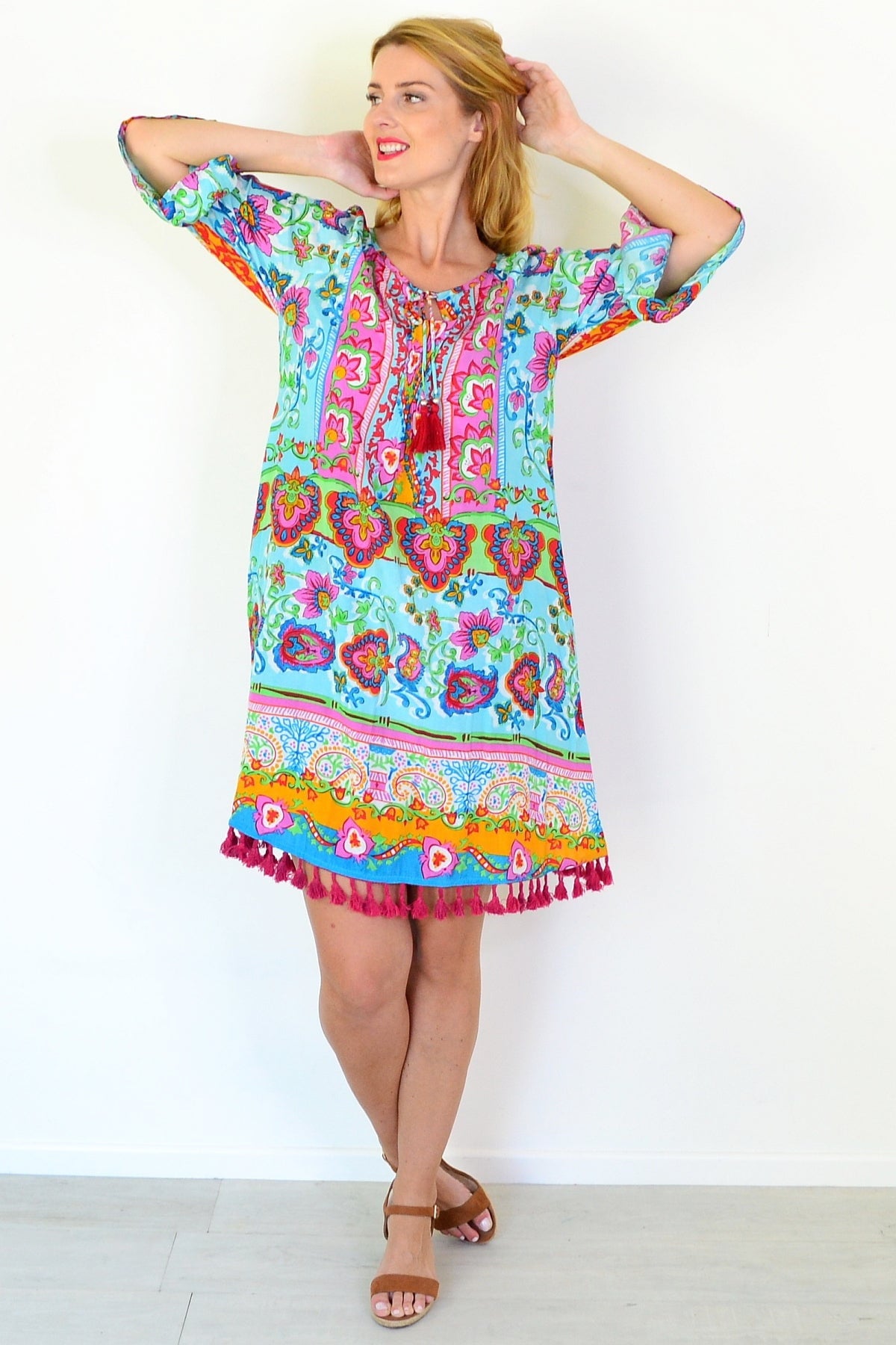Varosha Dress Turquoise Dress | I Love Tunics