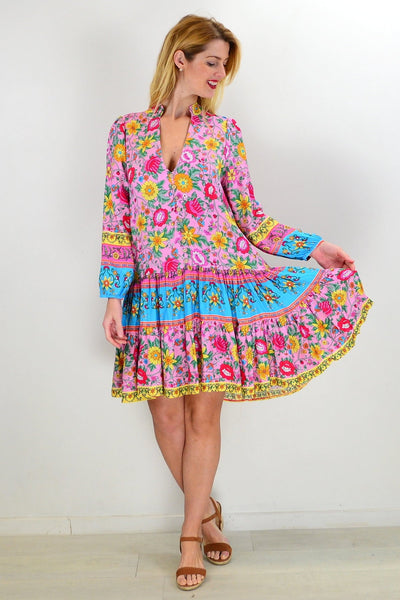 Pink Blue Eden Garden Tunic Dress | I Love Tunics | Tunic Tops | Tunic | Tunic Dresses  | womens clothing online