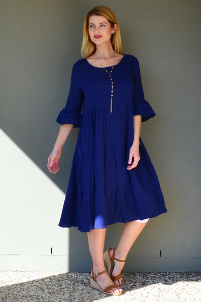 Blue Cheesecloth Midi Dress | I Love Tunics | Tunic Tops | Tunic | Tunic Dresses  | womens clothing online