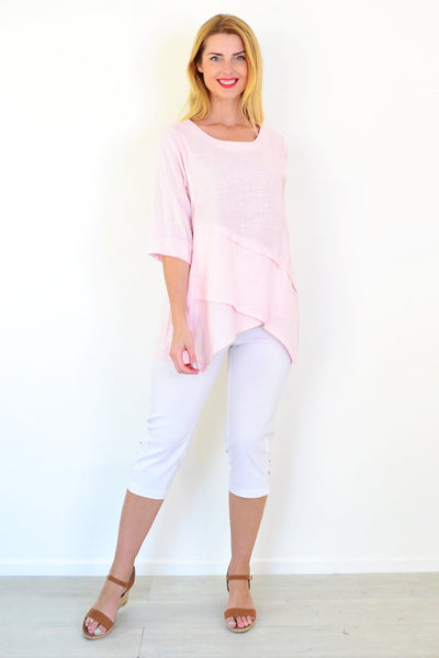 Soft Pink Linen Blend Tunic Top | I Love Tunics | Tunic Tops | Tunic | Tunic Dresses  | womens clothing online