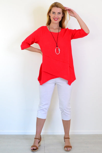 Candy Apple Layered Linen Blend Tunic Top | I Love Tunics | Tunic Tops | Tunic | Tunic Dresses  | womens clothing online