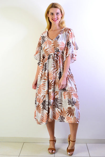 White Summer Ferns Midi Tunic Dress | I Love Tunics | Tunic Tops | Tunic | Tunic Dresses  | womens clothing online
