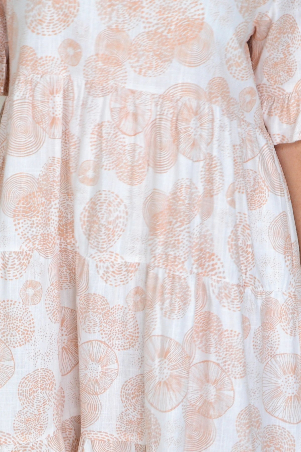 Beige Circles Tiered Tunic Dress | I Love Tunics