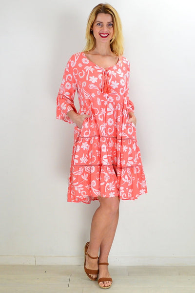 Apricot White Bohemian Dress | I Love Tunics | Tunic Tops | Tunic | Tunic Dresses  | womens clothing online