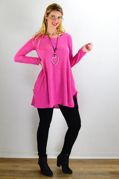 Solid Pink Knit Tunic Top | I Love Tunics | Tunic Tops | Tunic | Tunic Dresses  | womens clothing online