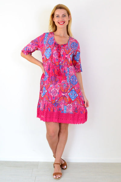 Rani Pink Moroccan Tunic Dress | I Love Tunics | Tunic Tops | Tunic | Tunic Dresses  | womens clothing online