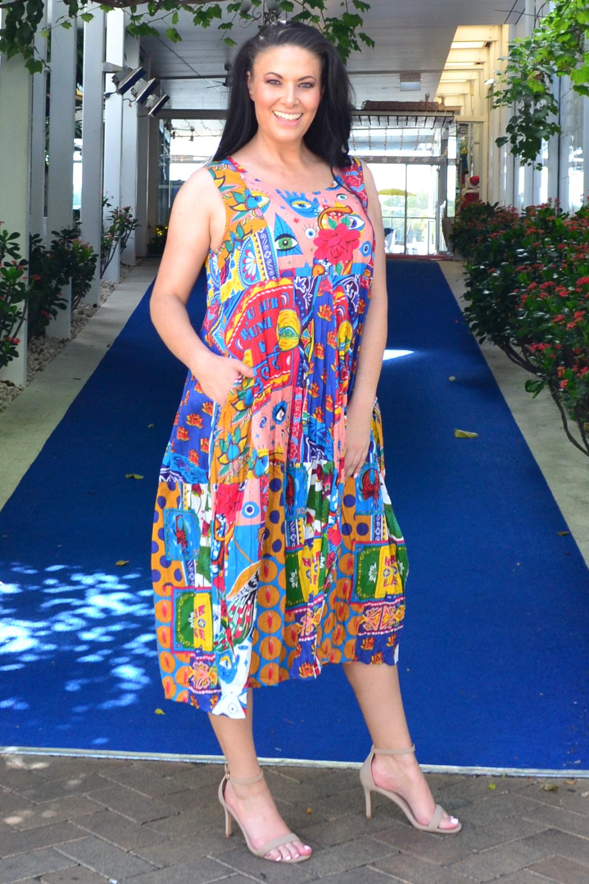 Organic Cotton Bubble Sleeveless Dress I Love Tunics