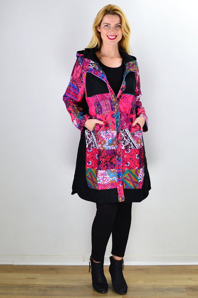 Pink Patchwork Long Corduroy Jacket | I Love Tunics | Tunic Tops | Tunic | Tunic Dresses  | womens clothing online