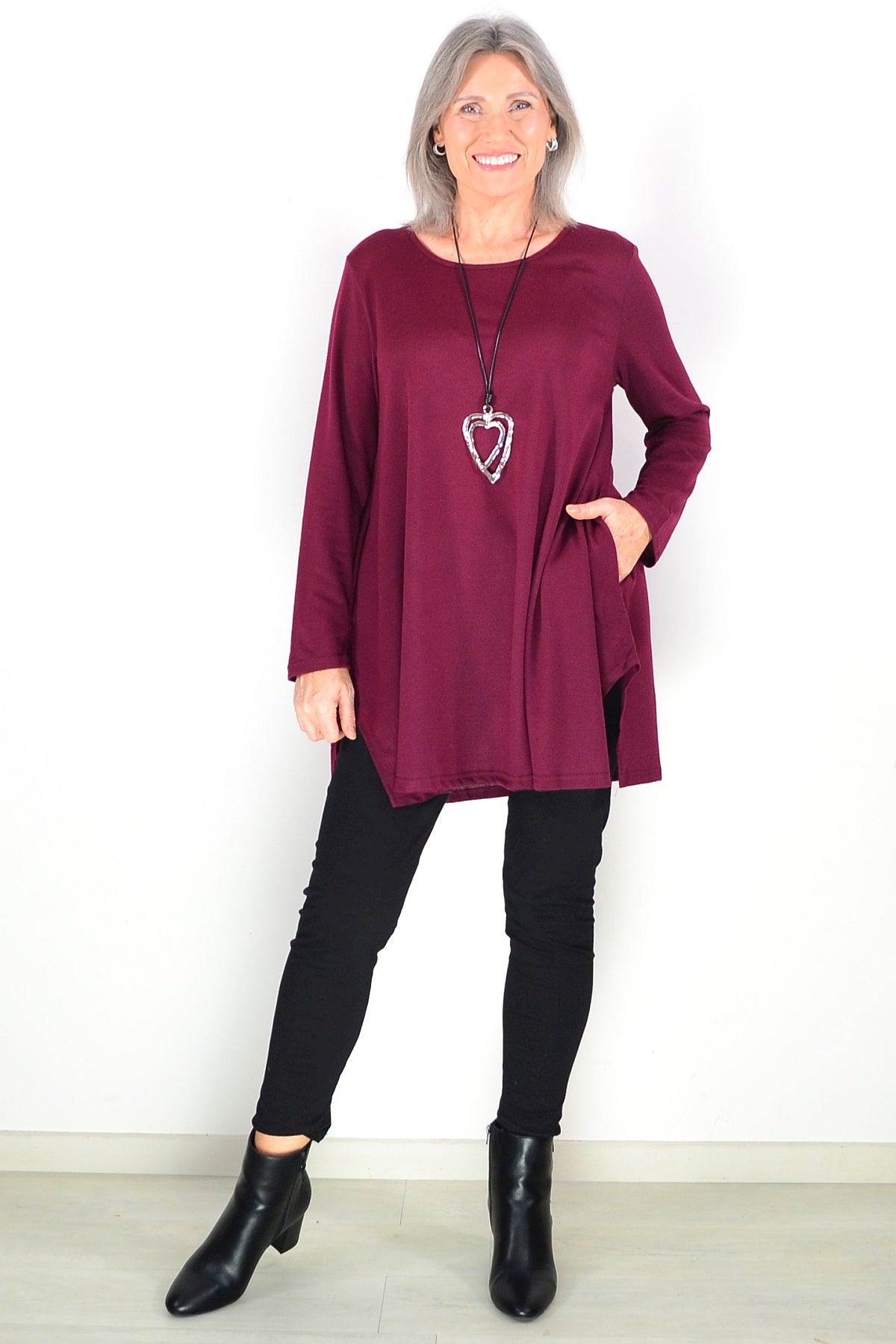 Burgundy Winter Fleece Tunic Top I Love Tunics