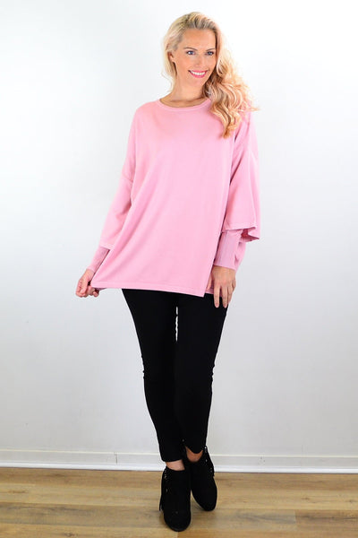Lush Pink Debs Double Sleeve Tunic Jumper | I Love Tunics | Tunic Tops | Tunic | Tunic Dresses  | womens clothing online