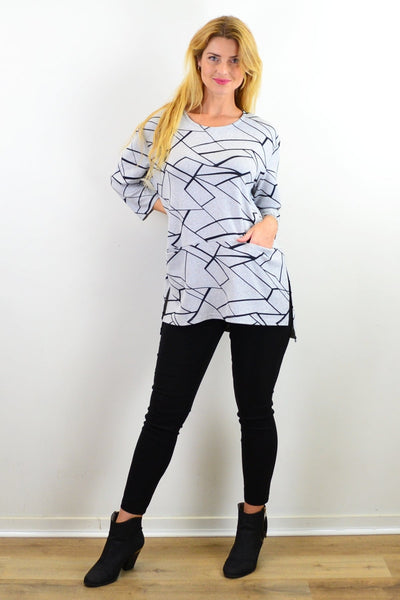 Abstract Lines Print Tunic Top | I Love Tunics | Tunic Tops | Tunic | Tunic Dresses  | womens clothing online
