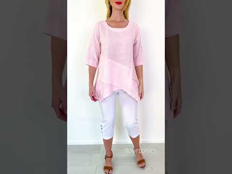 Soft Pink Linen Blend Tunic Top | I Love Tunics