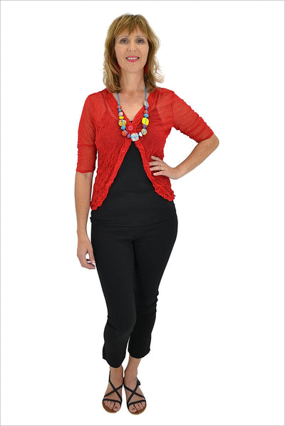 Red One Button Mesh Cardigan | I Love Tunics | Tunic Tops | Tunic | Tunic Dresses  | womens clothing online