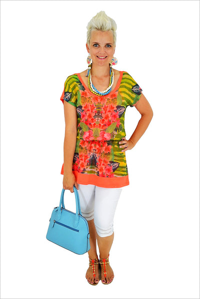 Orange Flower Tunic | I Love Tunics | Tunic Tops | Tunic | Tunic Dresses  | womens clothing online