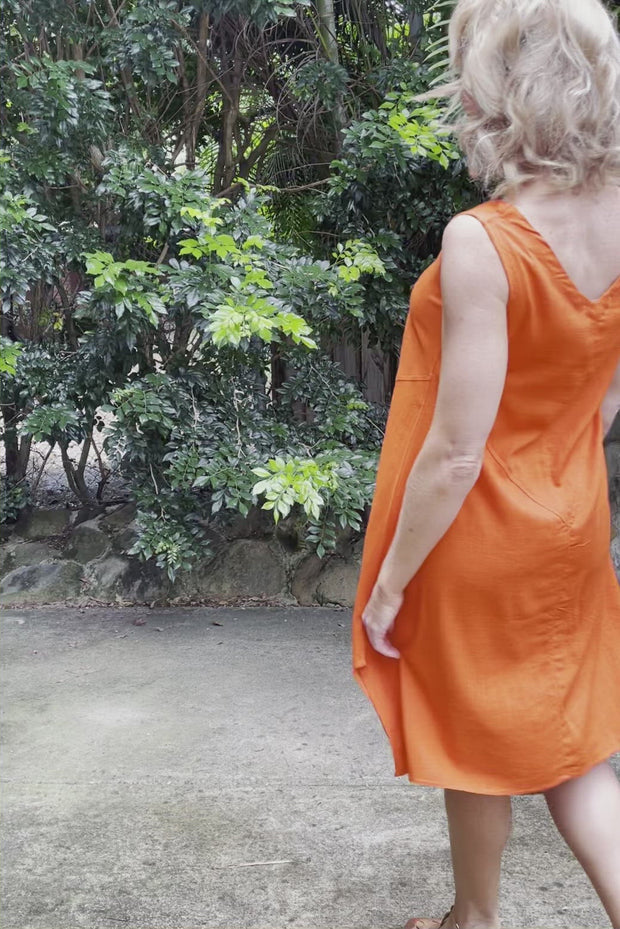 Costa Rica Vivid Orange Tunic Dress