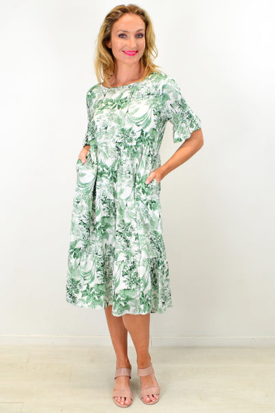 Churchill Green Tropical Tiered Tunic Dress | I Love Tunics | Tunic Tops | Tunic | Tunic Dresses  | womens clothing online
