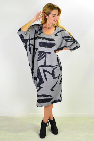 Grey Retro Tapered Tunic Dress | I Love Tunics | Tunic Tops | Tunic | Tunic Dresses  | womens clothing online