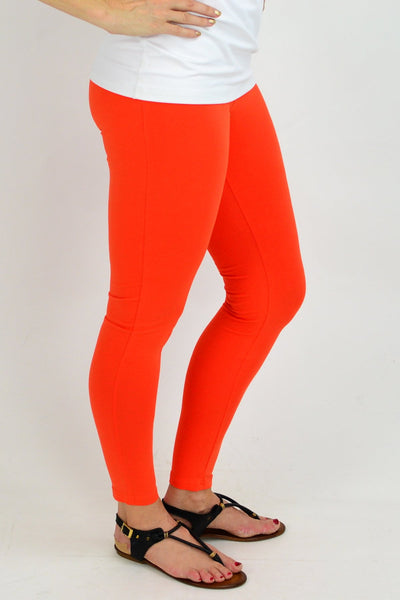 Ankle Length Orange Leggings | I Love Tunics | Tunic Tops | Tunic | Tunic Dresses  | womens clothing online