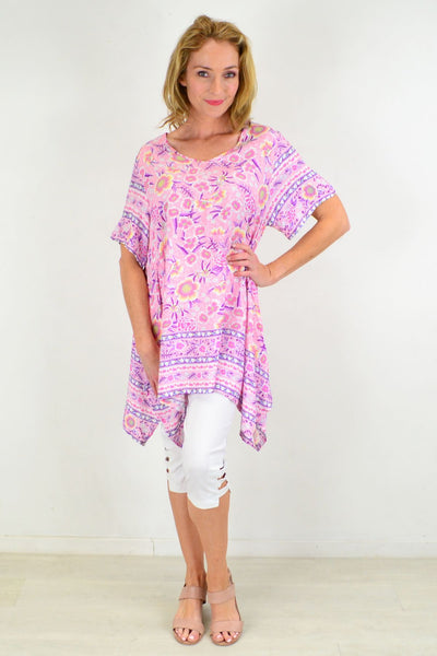 Pink Daisy Tunic Top | I Love Tunics | Tunic Tops | Tunic | Tunic Dresses  | womens clothing online