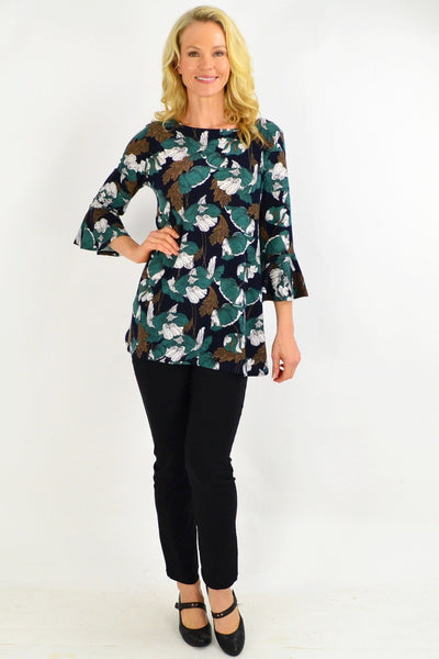Green Floral Boat Neck Tunic Top | I Love Tunics | Tunic Tops | Tunic | Tunic Dresses  | womens clothing online