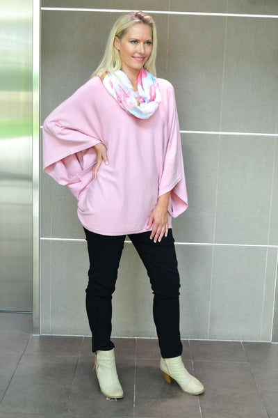 Soft Pink Rounded Tunic Poncho - I Love Tunics