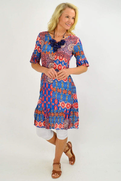 Mayan Blue Tunic Dress - I Love Tunics