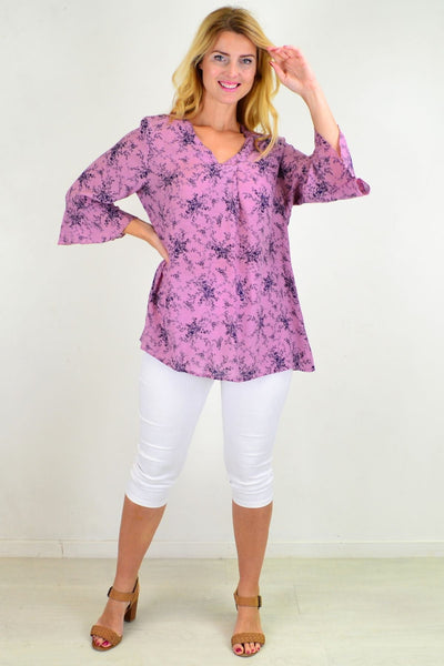 Beautiful Pink Textured Floral Blouse Tunic Top | I Love Tunics | Tunic Tops | Tunic | Tunic Dresses  | womens clothing online