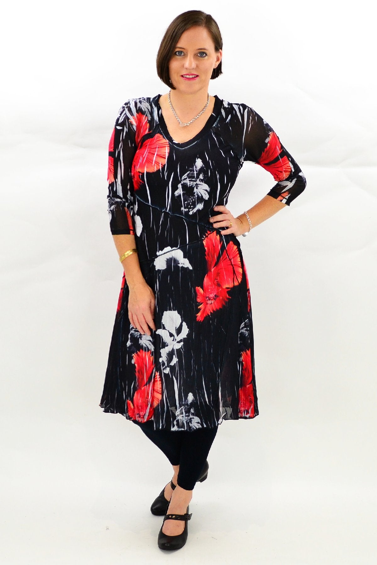 Red Oriental Style Tunic Dress I Love Tunics - Main Image