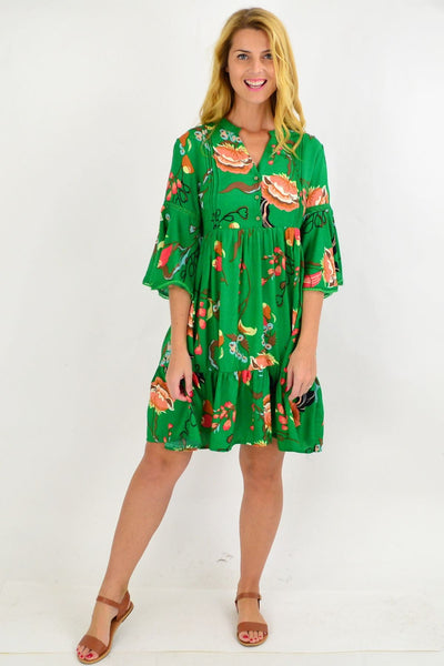 Green Betty Bell Sleeve Tunic Dress | I Love Tunics | Tunic Tops | Tunic | Tunic Dresses  | womens clothing online