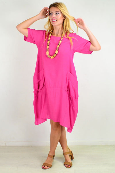 Pink Pocket Bubble Tunic Dress | I Love Tunics | Tunic Tops | Tunic | Tunic Dresses  | womens clothing online