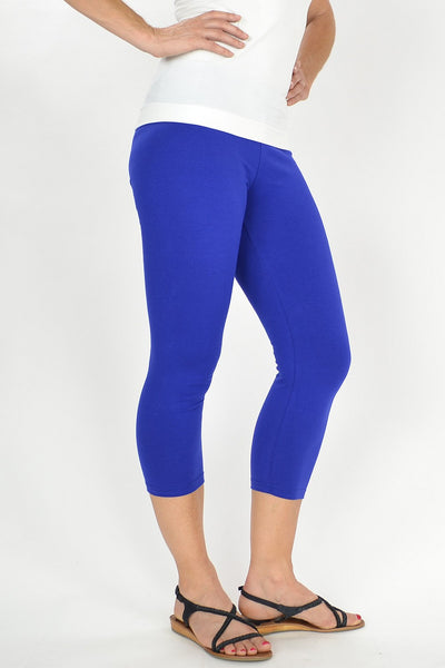 Cobalt Blue Cotton 3/4 leggings | I Love Tunics | Tunic Tops | Tunic | Tunic Dresses  | womens clothing online