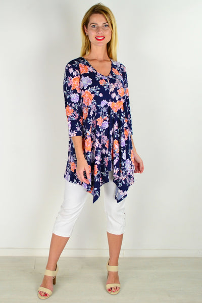 Jeans Floral Tunic Top | I Love Tunics | Tunic Tops | Tunic | Tunic Dresses  | womens clothing online