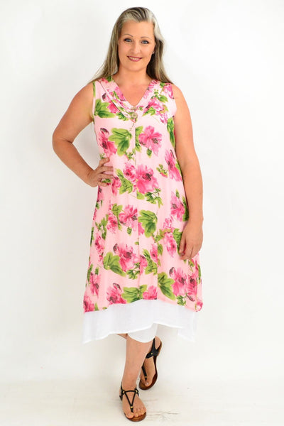 Summer Garden Pink Tunic Dress | I Love Tunics | Tunic Tops | Tunic | Tunic Dresses  | womens clothing online