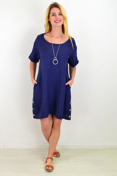 Wedgewood Blue Natural Linen Tunic Shift Dress | I Love Tunics | Tunic Tops | Tunic | Tunic Dresses  | womens clothing online
