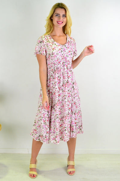 Floral Garden Flutter Sleeve Shift Dress Tunic | I Love Tunics | Tunic Tops | Tunic | Tunic Dresses  | womens clothing online