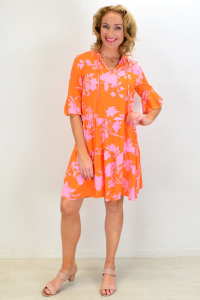 Orange Maple Leaf Tiered Dress Tunic | I Love Tunics | Tunic Tops | Tunic | Tunic Dresses  | womens clothing online