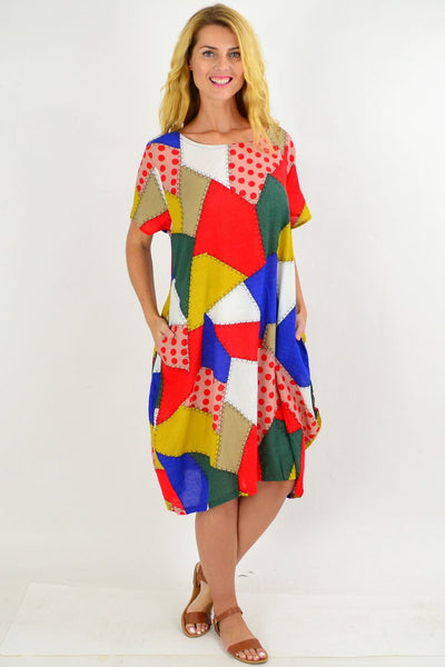 Colourful Patch Pattern Tunic Dress | I Love Tunics | Tunic Tops | Tunic | Tunic Dresses  | womens clothing online