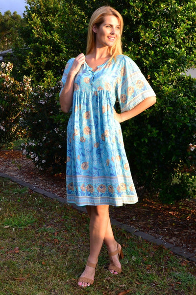 Baby Doll Bouquet Bell Sleeve Tunic Dress - I Love Tunics