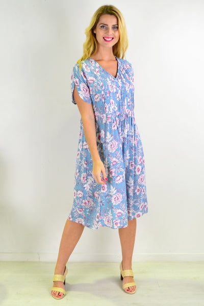 Light Blue Carnation flower Shift Dress Tunic | I Love Tunics | Tunic Tops | Tunic | Tunic Dresses  | womens clothing online