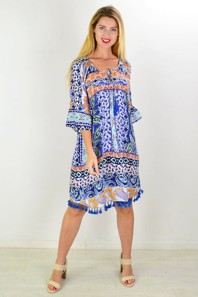 Agatti 3/4 sleeve Tassel Tunic Dress | I Love Tunics | Tunic Tops | Tunic | Tunic Dresses  | womens clothing online