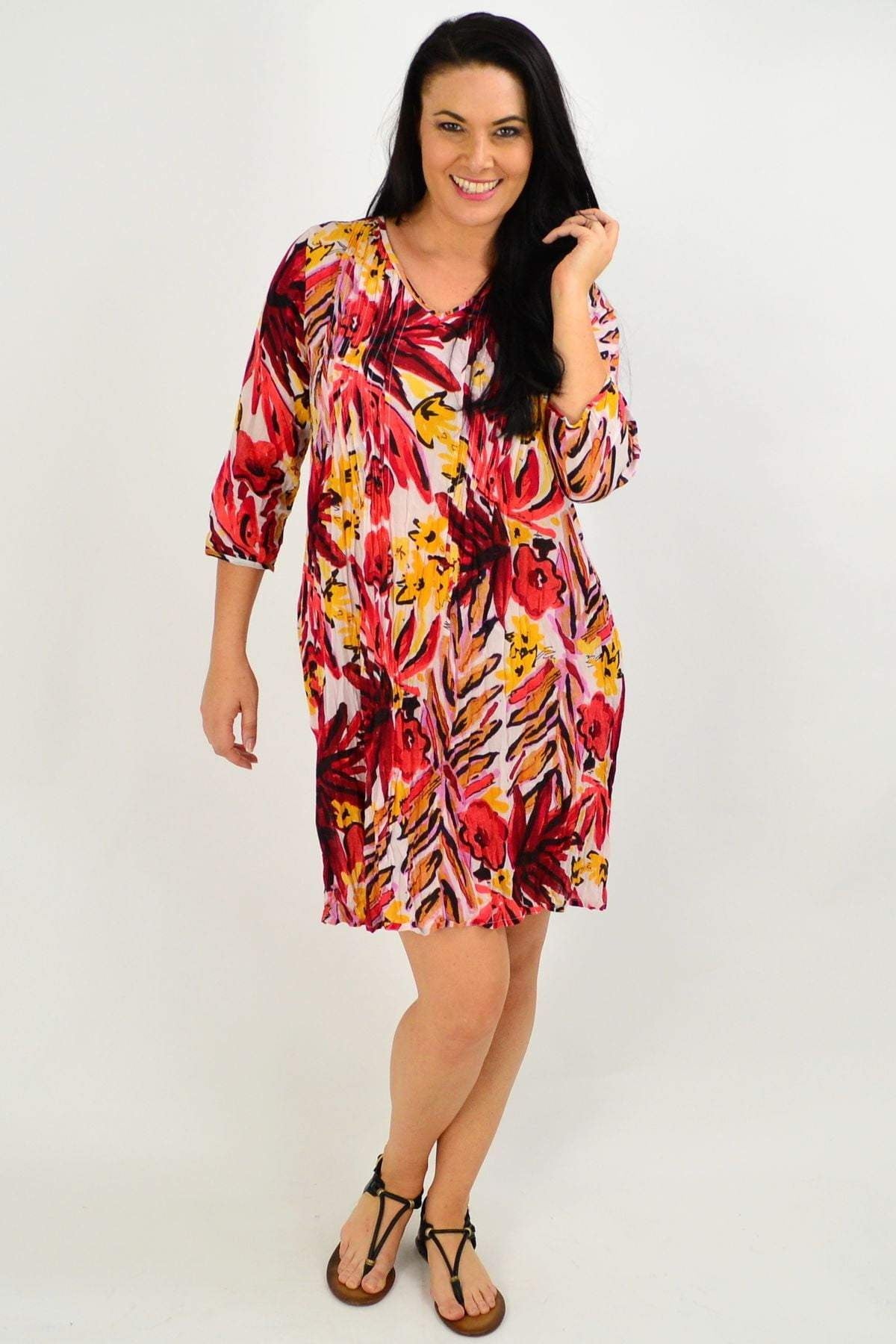 Bold Floral Print One Summer Tunic Dress I Love Tunics