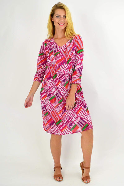 Pink Abstract Print One Summer Tunic Dress | I Love Tunics | Tunic Tops | Tunic | Tunic Dresses  | womens clothing online
